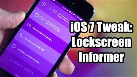 Ios 7 Jailbreak Tweak Lockscreen Informer Youtube