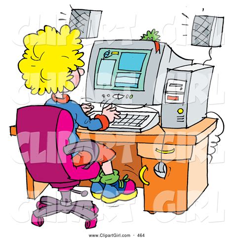 Girl On Computer Clipart Free Download On Clipartmag