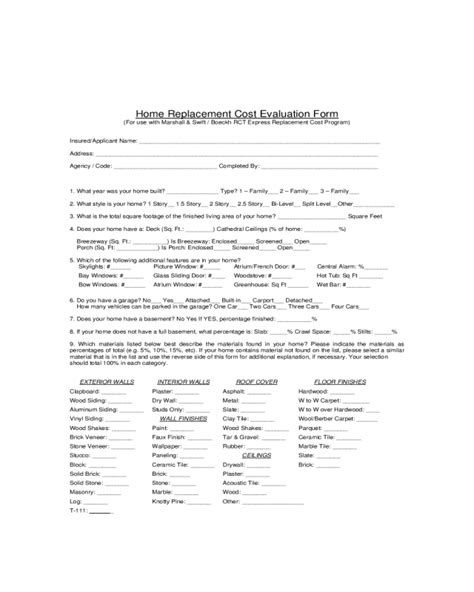 2022 Home Evaluation Form Fillable Printable Pdf And Forms Handypdf