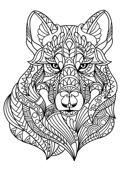 Vecteurs pour mandala elephant illustrations libres de droits. 10 Coloriage De Loup Mandala | Imprimer et Obtenir une ...