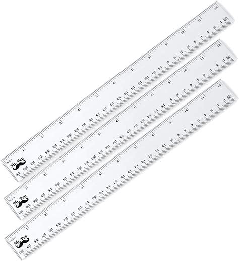 Mr Pen Ruler Rulers 12 Inch Pack Of 3 Clear Ruler Plastic Ruler