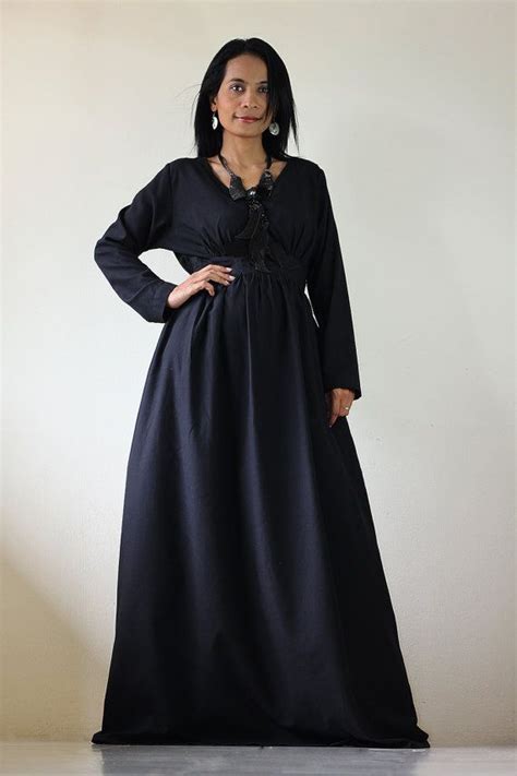 Black Long Sleeve Dress Long Maxi Dress Dress Black Elegant Dress