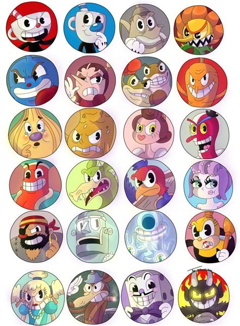Many Different Cartoon Faces Are Shown In This Image