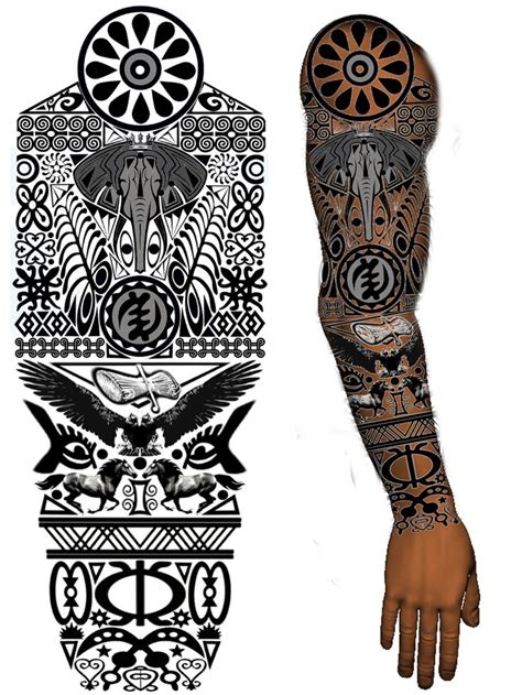 Adinkra African Tribal Full Sleeve Tattoo In 2021 African Tattoo