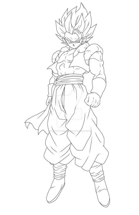 Dragon ball z coloring pages. Gogeta Lineart by BrusselTheSaiyan on DeviantArt | Dragon ...