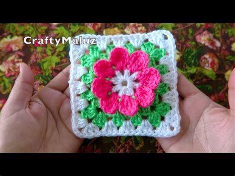 Crochet Tutorial Cuadro Tejido Con Flor En El Centro Crochet Con Laly