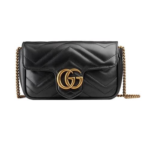 Lyst Gucci Gg Marmont Matelassé Leather Super Mini Bag In Black