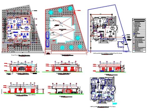 Planos De Plano Arquitectonico Residencial En Dwg Autocad Vivienda