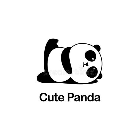 Vector Illustration Logo Design Cute Funny Baby Cartoon Giant Panda
