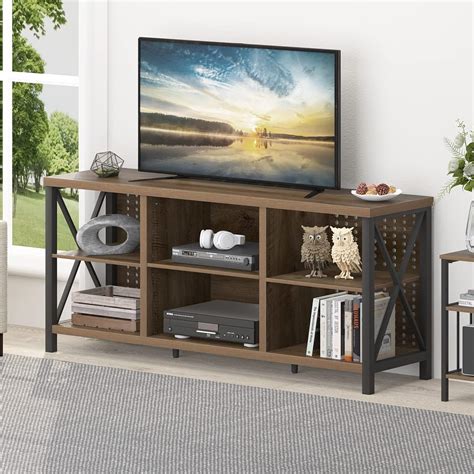 Buy Lvb Rustic Entertainment Center For 65 Inch Tv Industrial Wood And