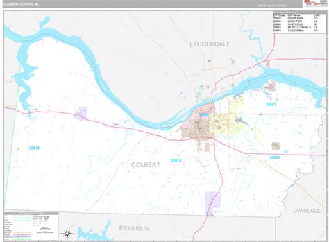 Colbert County Al Wall Map Premium Style By Marketmaps