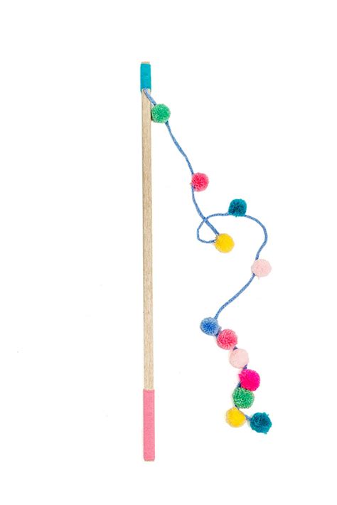 Wooly Cat Wand Toys Pom Pom