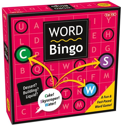 Word Bingo Board Game Tactic Games