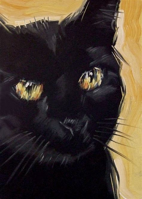 Paintings From The Parlor Ebony A Black Cat Original Oil Painting By