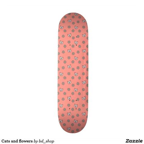 Cats And Flowers Skateboard In 2021 Cool Skateboards
