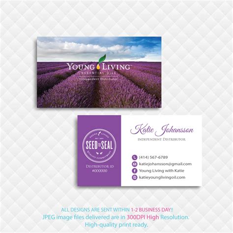 Young Living Business Card Personalized Young Living Cards Essential