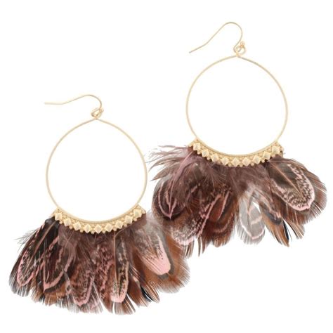 Gold Hoop Earrings W Feathers Gold Hoop Earrings Gold Hoop Earrings