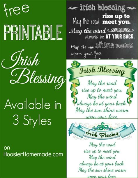 Printable Chalkboard Irish Blessing Hoosier Homemade