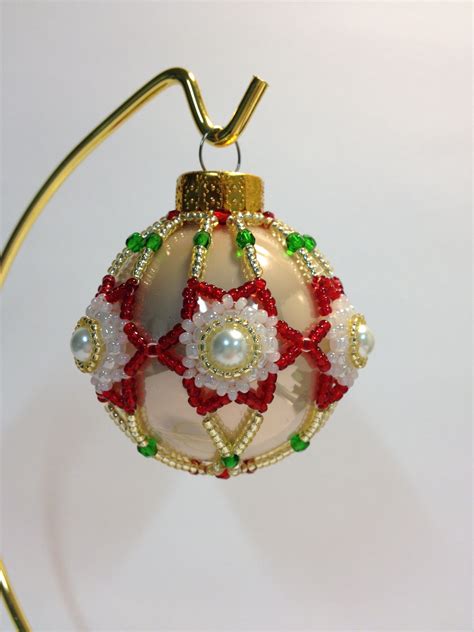 Products Just One More Bead Beaded Holiday Ornaments Beaded