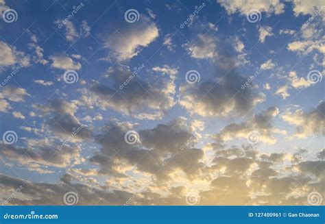 The Vast Sky And The White Clouds Float In The Sky Stock Image Image