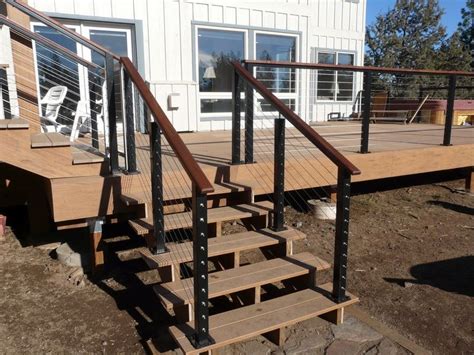 I Love This Color Combination Black Aluminum Posts On A Wood Deck What