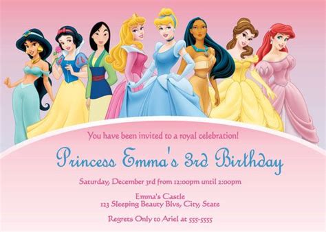 10 Winsome A Disney Princess Birthday Invitation Templates Free For