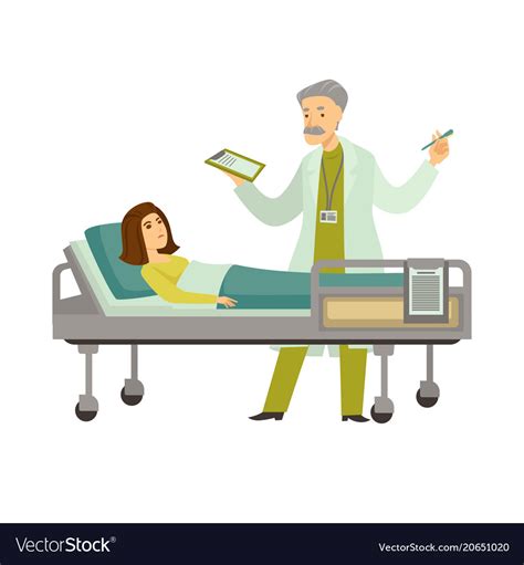 Doctor Diagnosis At Patient In Couch Royalty Free Vector
