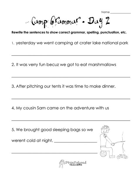 Grammar Worksheet 2nd Grade Printable