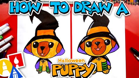 How to draw cute cat drawing. How To Draw A Halloween Puppy Witch - Art For Kids Hub