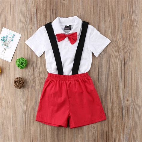 2pcs Toddler Baby Kids Clothes Infant Boys Gentleman Outfits Bow Tiet