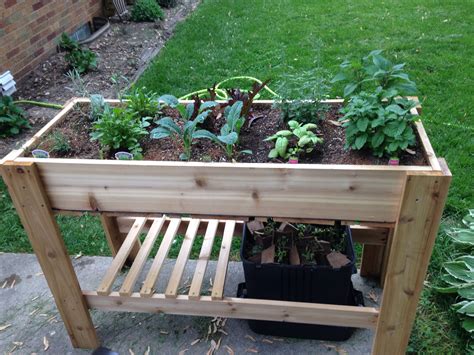 Magnificent landscaping ideas involving stone steps. Elevated raised garden bed I built for our herbs | Raised ...