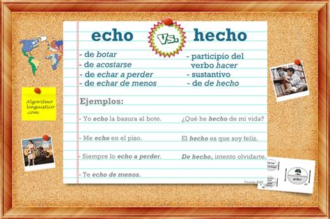 Echo Vs Hecho Ortografía Gramática Del Español Leer Y Escribir