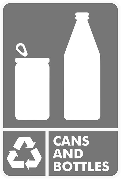 Cans And Bottles Recycling Sticker Tenstickers