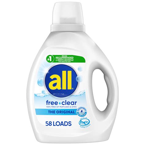 All Liquid Laundry Detergent Free Clear For Sensitive Skin 88 Fluid