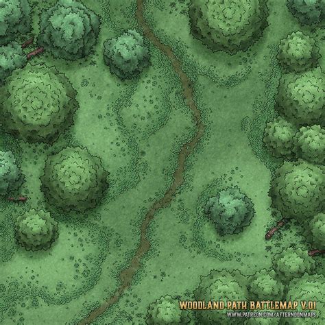 Afternoon Maps Is Creating Rpg And Dnd Battlemaps Patreon Forest Map Forest Trail Antique