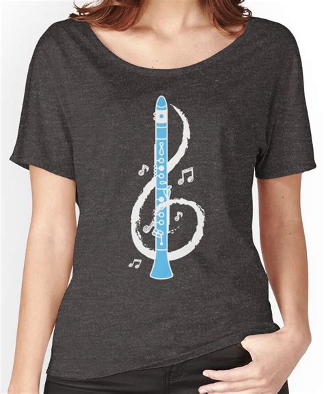 Musical Clarinet Treble Clef Womens Relaxed Fit T Shirts Clarinet T Shirts For Women