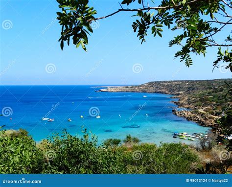 Beach Coast Landscape Mediterranean Sea Cyprus Island Stock Photo