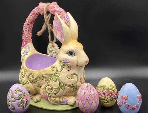 Easter Bunny Basket With Painted Eggs