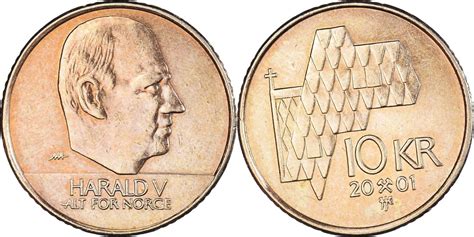 Coin Norway 10 Kroner 2001 European Coins