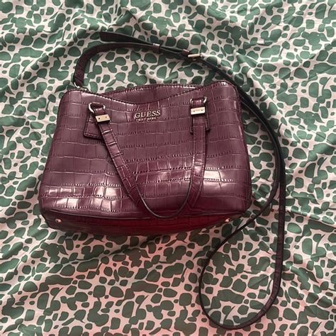 Guess Bags Guess Burgundy Crocodile Crossbody Satchel Poshmark