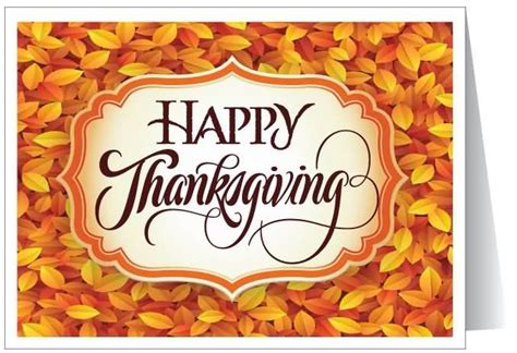 Happy Thanksgiving Autumn Leaves Greeting Card Happy Thanksgiving Day