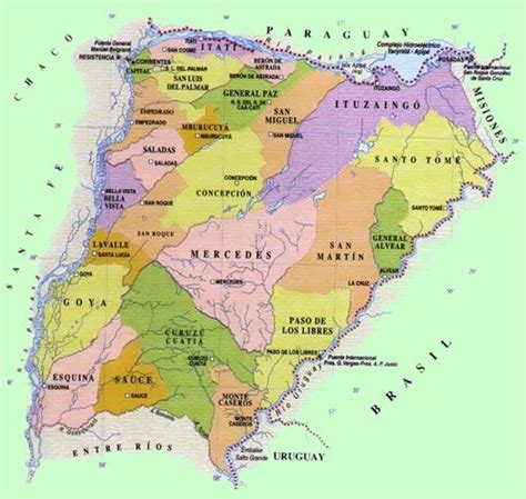 Mapa De La Provincia De Corrientes Argentina Mapa Corrientes Bingo