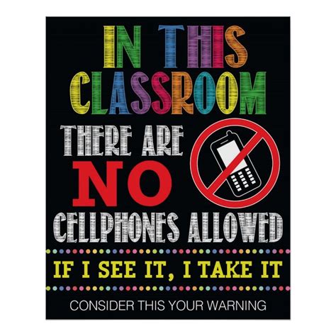 No Cellphones Classroom Sign Classroom Signs Classroom