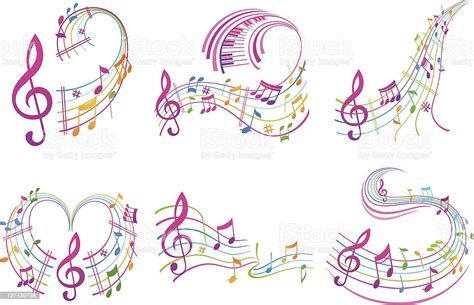 Recherche de bordure note musique. Notes De Musique Colorées Ensemble Stock Vecteur Libres de ...