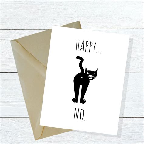 Printable Cat Birthday Card Printable Cat Lovers Card Downloadable