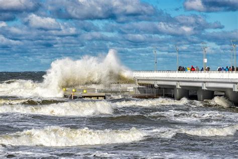 Big Waves In A Storm On The Coast Of The Baltic Sea