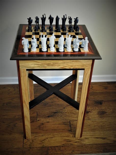 Exotic Wood Hand Crafted Chess Table Etsy