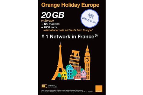 2024 Europe Prepaid Sim Card Orange Holiday Sim 20gb 120min 1000sms