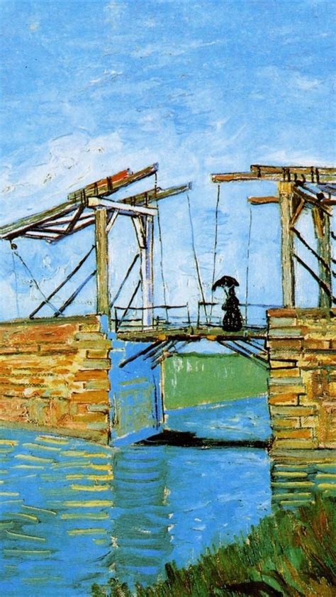 Wallpaper Vincent Van Gogh Langlois Bridge At Arles With Women Washing