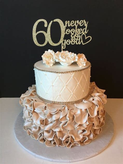 Any Number Gold Glitter 60th Birthday Cake Topper 60 Never Looked So